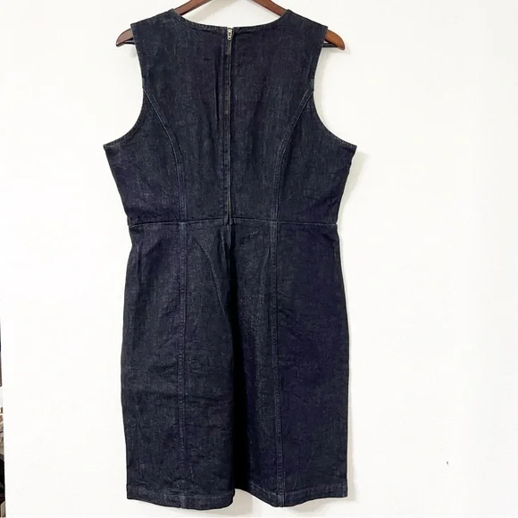 J.Crew Denim Dark Wash Sleeveless Sheath Dress – Size 16 - Picture 2 of 9